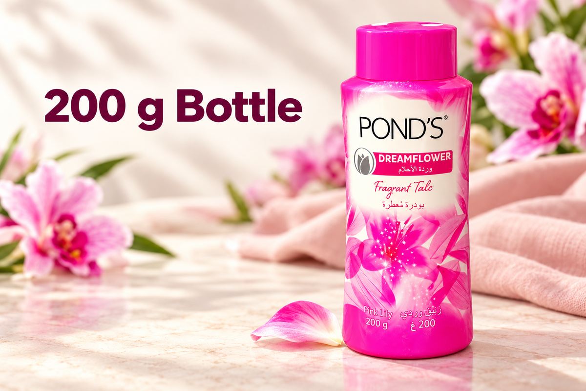 Pond’s Dreamflower Fragrant Talc – Pink Lily, 200 g (1x10 pcs)