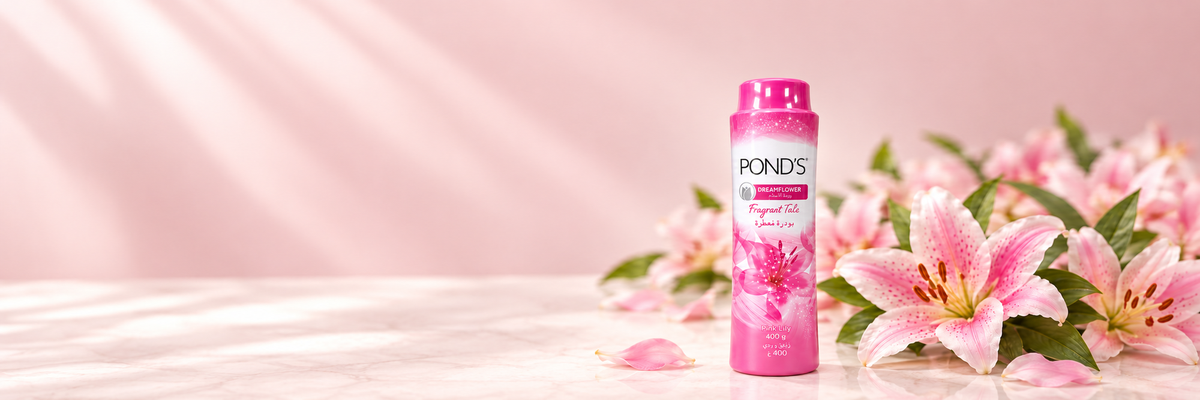 Pond’s Dreamflower Fragrant Talc – Pink Lily, 400 g  (1x3pcs)