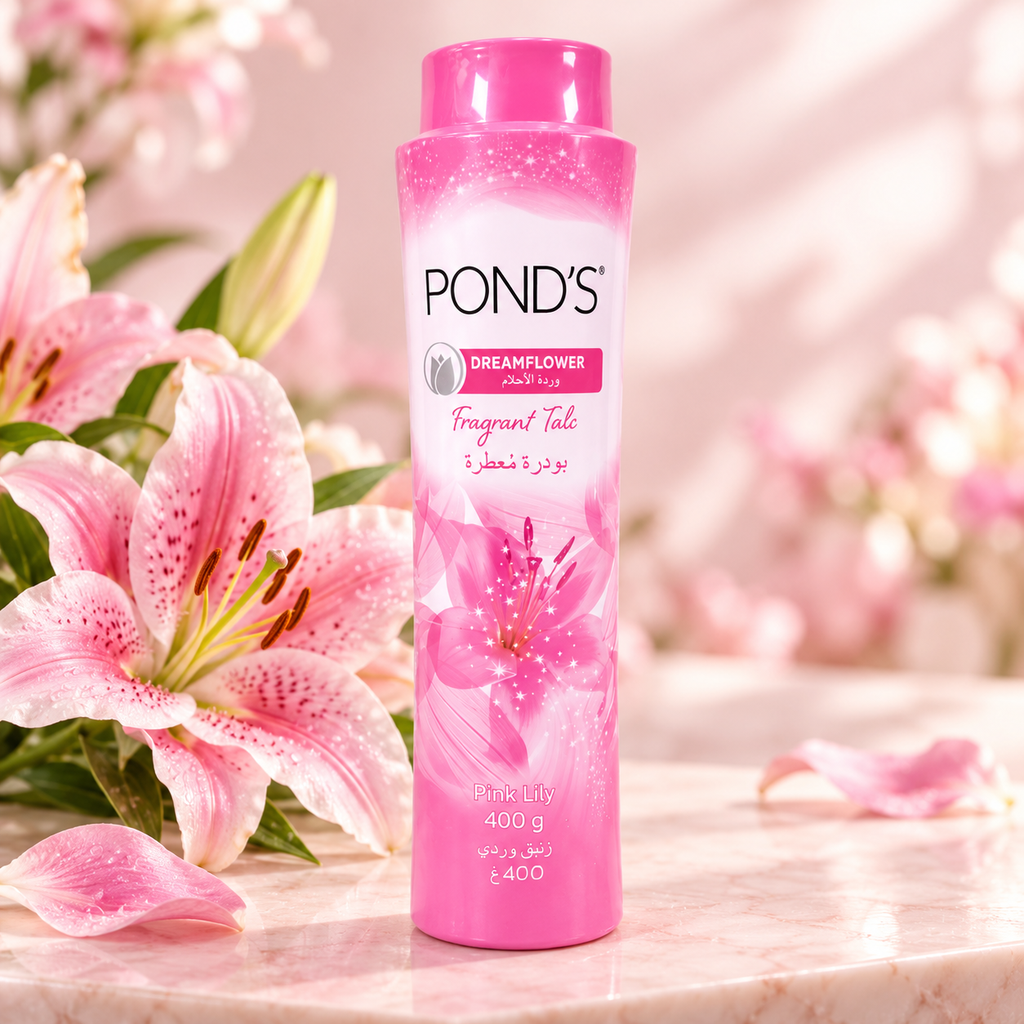 Pond’s Dreamflower Fragrant Talc – Pink Lily, 400 g  (1x3pcs)