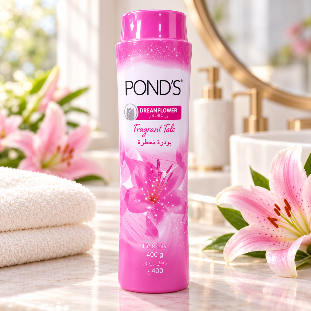 Pond’s Dreamflower Fragrant Talc – Pink Lily, 400 g  (1x3pcs)