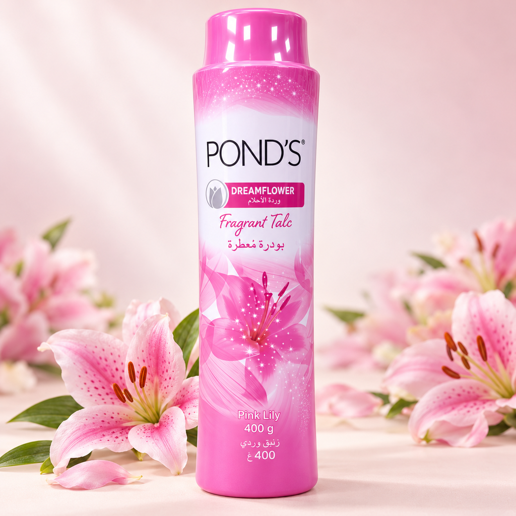 Pond’s Dreamflower Fragrant Talc – Pink Lily, 400 g  (1x3pcs)
