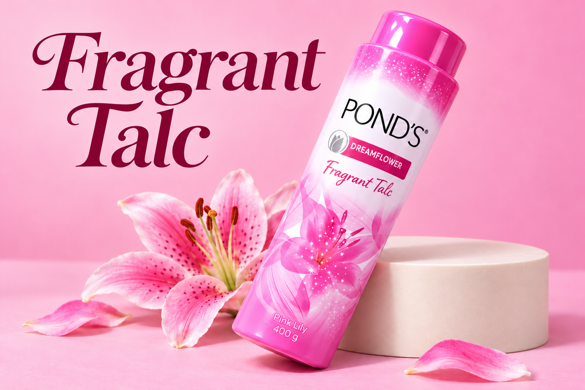 Pond’s Dreamflower Fragrant Talc – Pink Lily, 400 g  (1x3pcs)