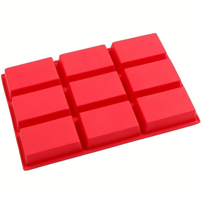 Square Silicone Baking Mold with 9 Cavities for Cakes and Soap - photo 1