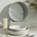 Deep Soup Plate Irregular Shape Blue White Porcelain Dinner Dish - photo 1
