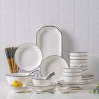 Ceramic Dinner Plates Set - Porcelain Dinnerware for Kitchen - photo 2