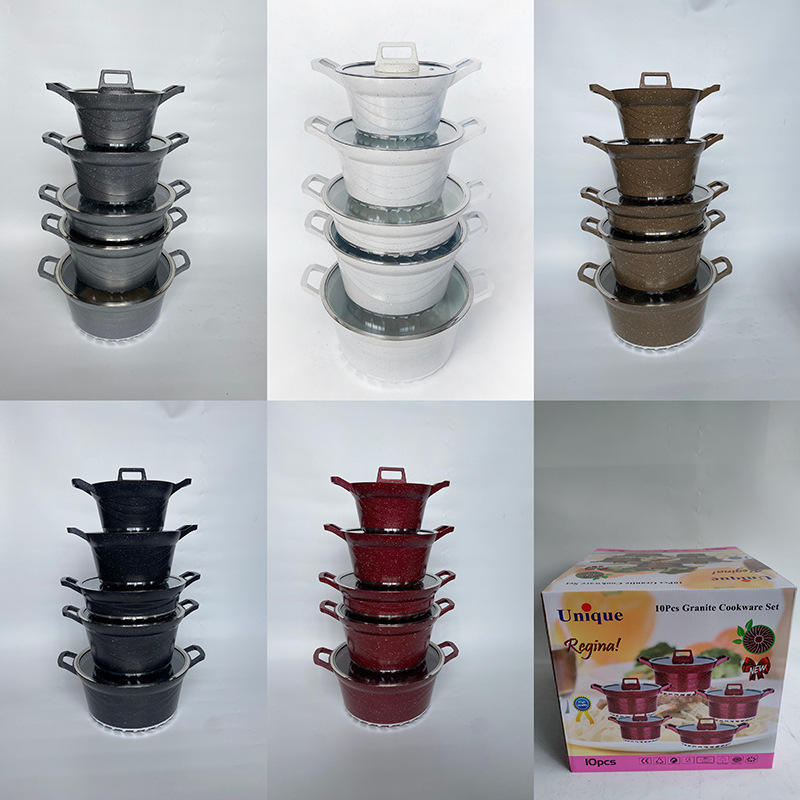 Non-Stick Cookware Set 10Pcs - Aluminum Cooking Pots for Kitchen - photo 1