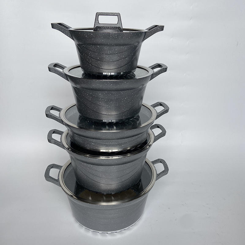 Non-Stick Cookware Set 10Pcs - Aluminum Cooking Pots for Kitchen - photo 2