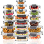 Glass Storage Containers 20 Piece Set Leak Proof Lids Dishwasher Safe - photo 2