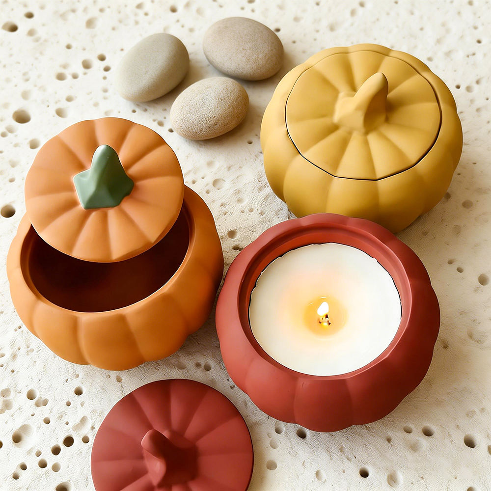 Pumpkin Storage Box Silicone Mold for Resin Candle Holder Decor - photo 1