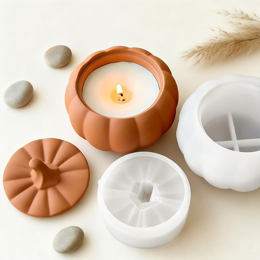 Pumpkin Storage Box Silicone Mold for Resin Candle Holder Decor - photo 4