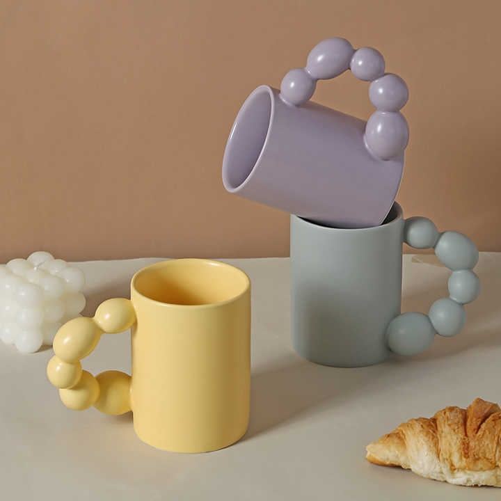 Kawaii Pink Ceramic Coffee Mug - Nordic Style Porcelain Cup Design - photo 3