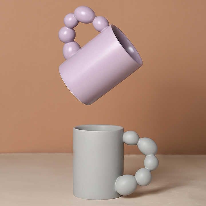 Kawaii Pink Ceramic Coffee Mug - Nordic Style Porcelain Cup Design - photo 4