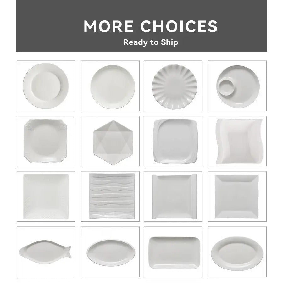 White Ceramic Dinner Plate - Classic Round Plate for Kitchen & Dining - photo 1