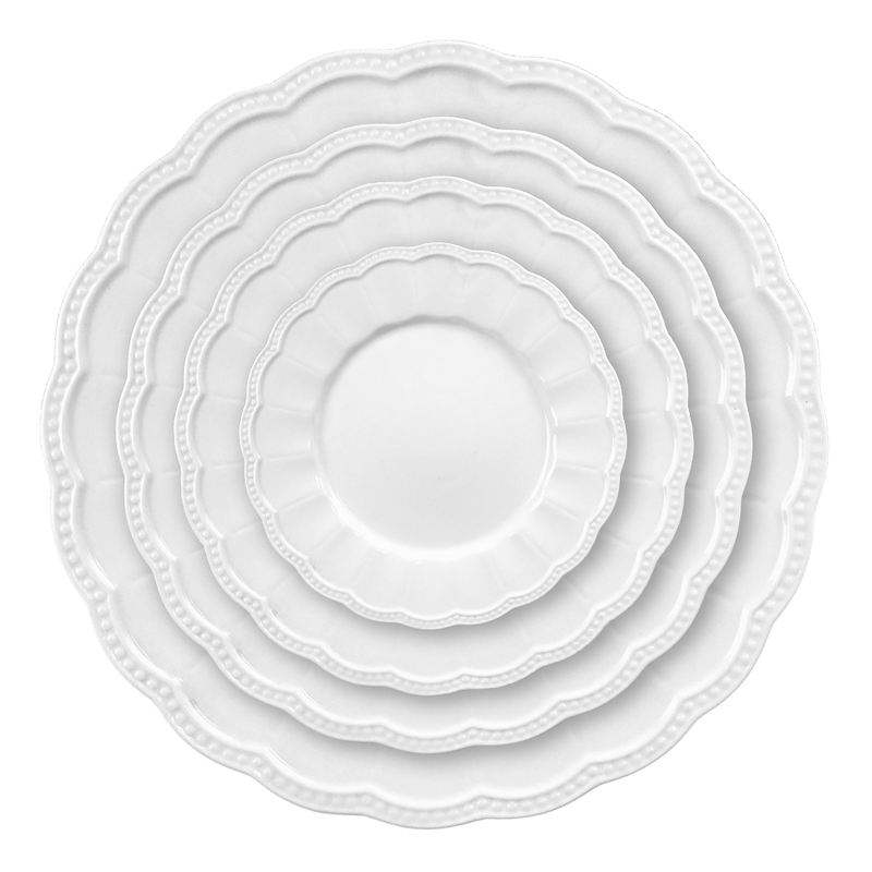 Dinner Plate White Ceramic Porcelain Table Setting for Weddings - photo 1