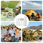 Flat Black Cutlery Set Stainless Steel Travel Camping Flatware - photo 2