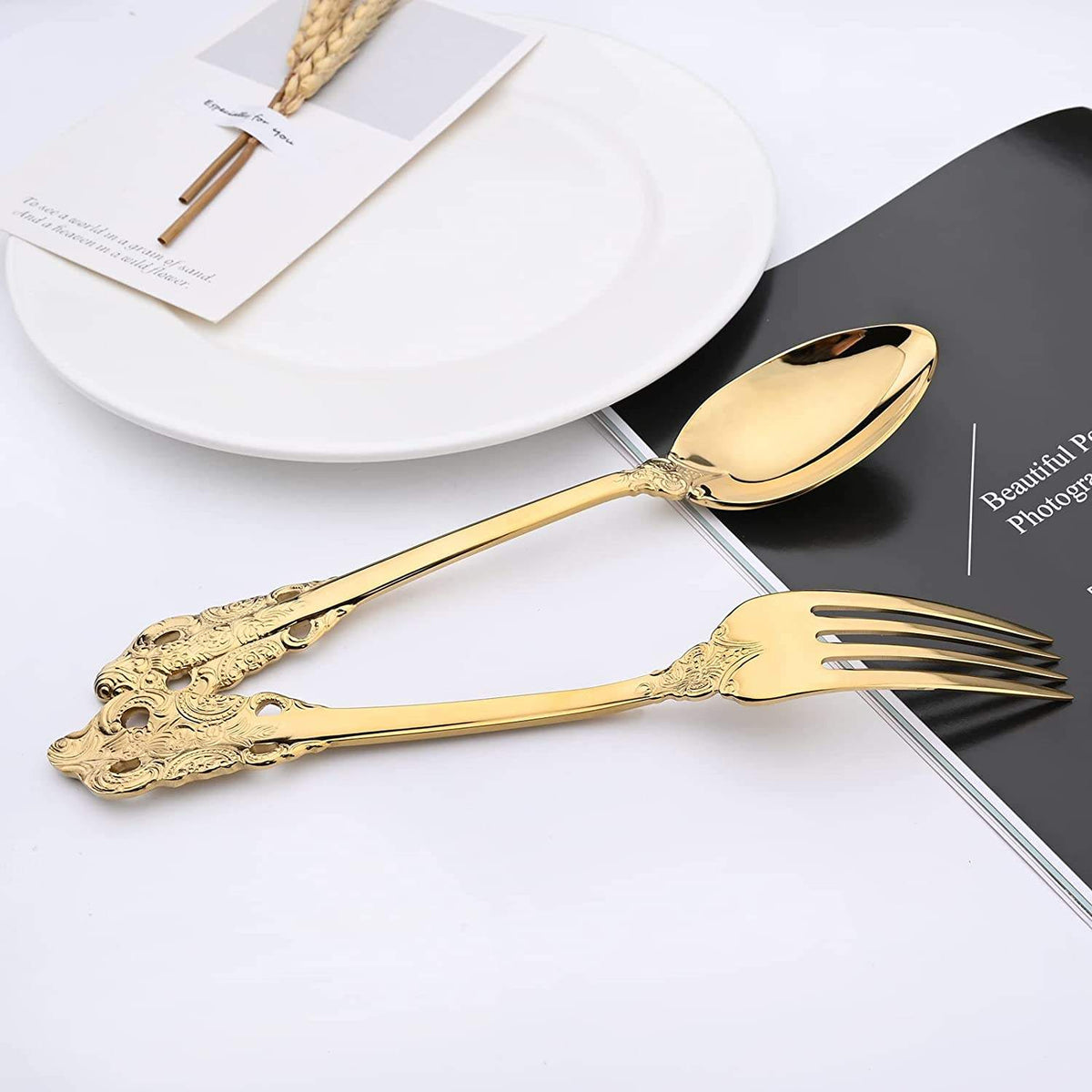 Gold Plated Flatware Set - Luxury Cutlery for Weddings & Home - photo 2