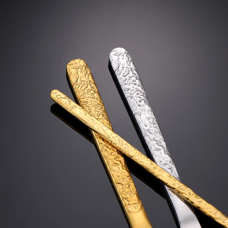 Hammered Cutlery Set Luxury Gold Vintage Flatware for Dining - photo 2