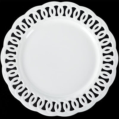 White Hollow Charger Plates - Wedding Decorative Dinnerware Set - photo 1