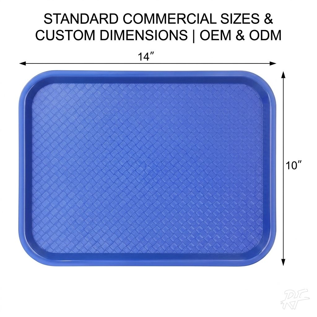 Non Slip Rectangular Serving Tray - Cafeteria Fast Food Tray - photo 2
