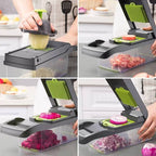 Vegetable Slicer Chopper 16pcs Manual Food Dicer with Blades Set - photo 2