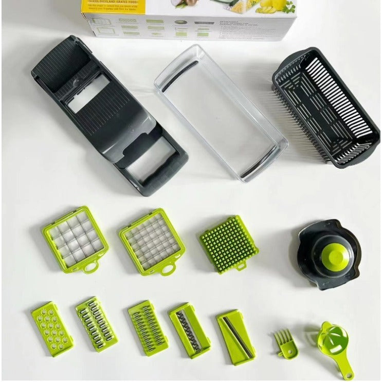 Vegetable Slicer Chopper 16pcs Manual Food Dicer with Blades Set - photo 3