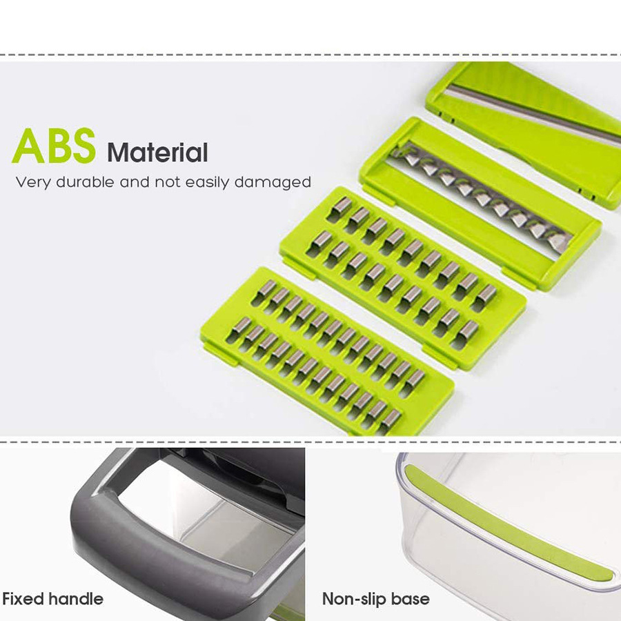 Vegetable Slicer Chopper 16pcs Manual Food Dicer with Blades Set - photo 4