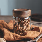 Mason Spice Jar Glass Storage Container with Airtight Wooden Lid - photo 3
