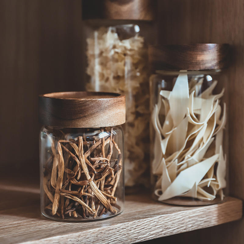 Mason Spice Jar Glass Storage Container with Airtight Wooden Lid - photo 4