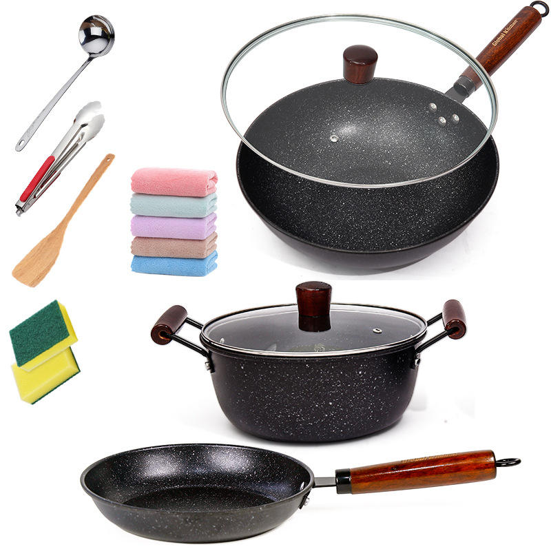 15Pcs Non Stick Cookware Set - Cast Iron Pots and Pans Kitchen Set - photo 4