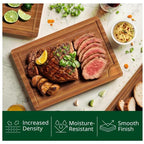 Bamboo Cutting Boards Set of 3 with Juice Groove and Handles - photo 2