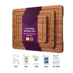 Bamboo Cutting Boards Set of 3 with Juice Groove and Handles - photo 3