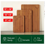 Bamboo Cutting Boards Set of 3 with Juice Groove and Handles - photo 4