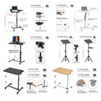 Adjustable Foldable Laptop Stand with Cooling Fan & Mouse Tray - photo 1