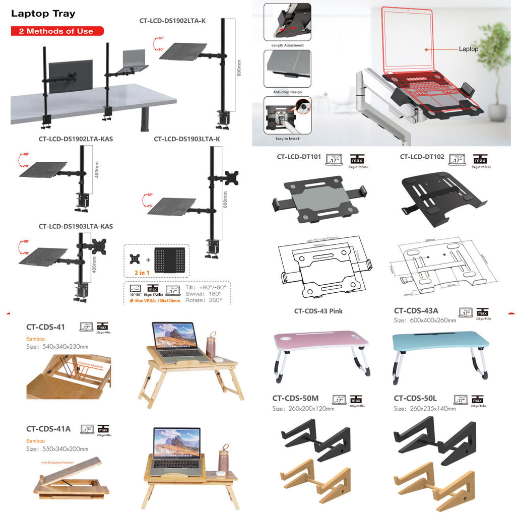 Adjustable Foldable Laptop Stand with Cooling Fan & Mouse Tray - photo 4