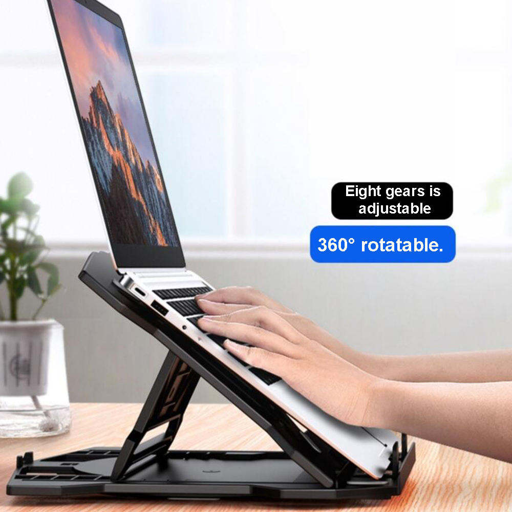 Laptop Stand with Phone Holder Foldable 360° Rotating Cooling Riser - photo 2