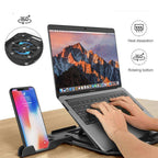 Laptop Stand with Phone Holder Foldable 360° Rotating Cooling Riser - photo 3