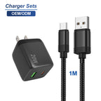 Wall Charger 20W Fast Dual Port USB-A + Type C with 1m Cable Set - photo 1