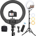 14 Inch LED Ring Light Dimmable Photography Makeup Lamp for Video Call - photo 1