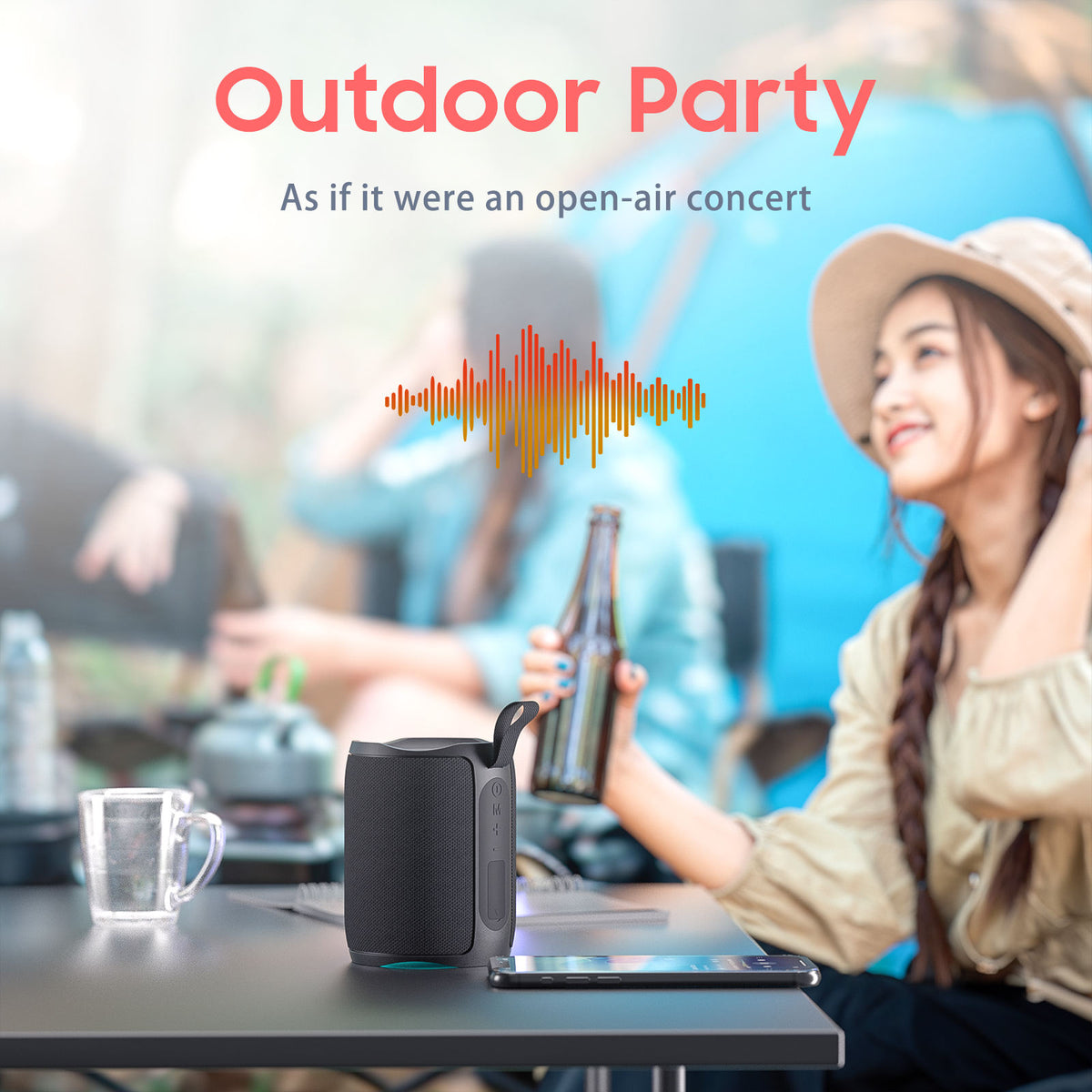 Portable Bluetooth Speaker Wireless Bass Mini Outdoor Loudspeaker - photo 3