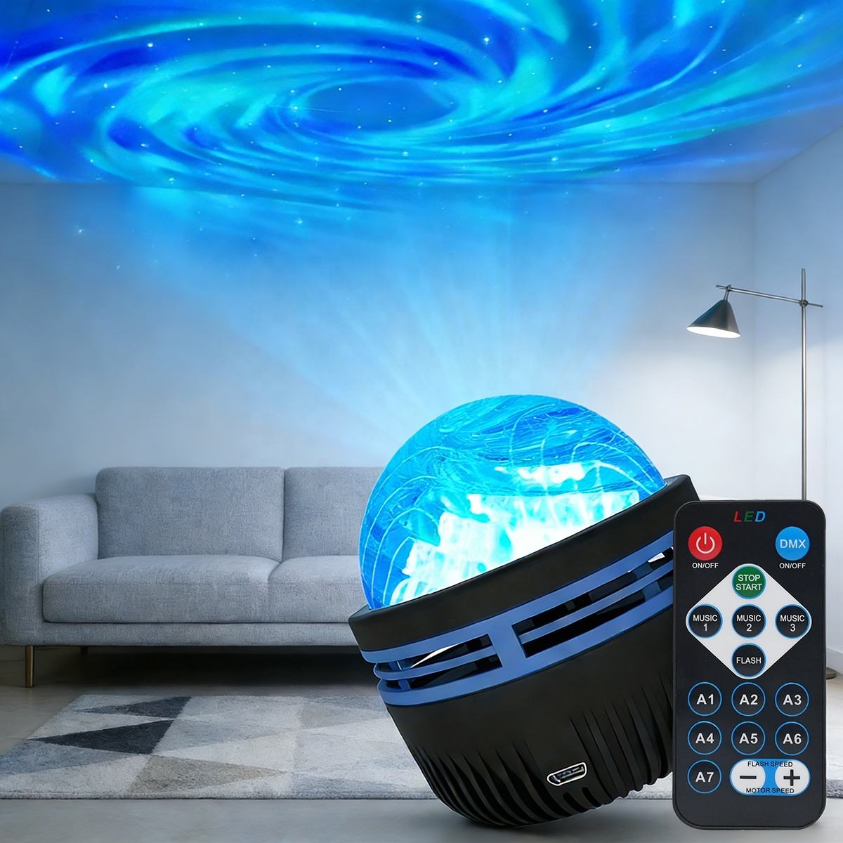 LED Star Projector Mini Night Light with Remote - USB Plug In - photo 2