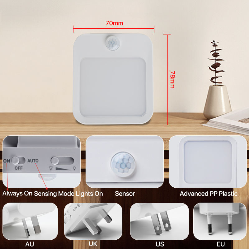 Plug-In Motion Sensor Night Light Red LED for Bedroom Hallway - photo 3