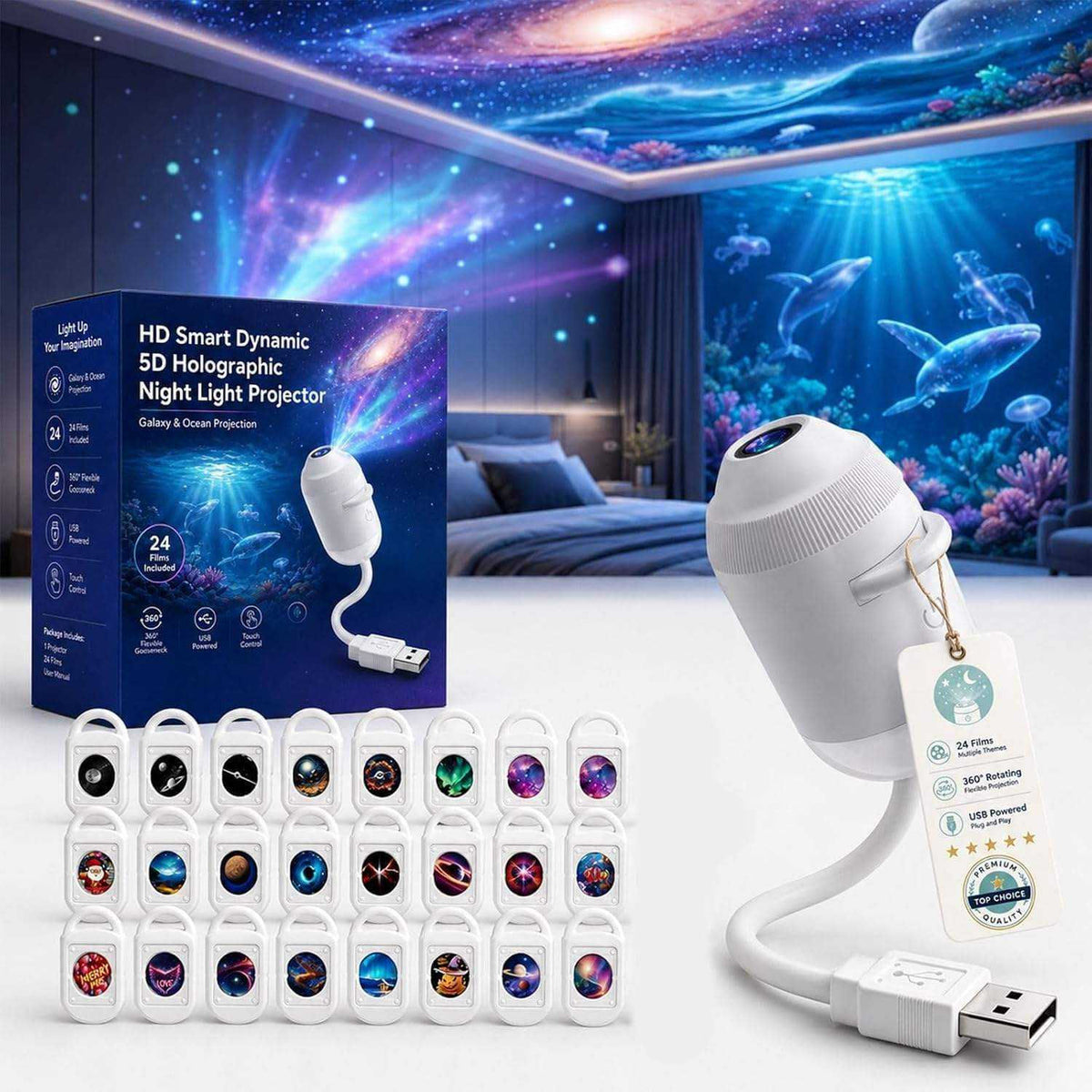 Star Projector Night Light 360 Rotating Galaxy Lamp for Bedroom - photo 2