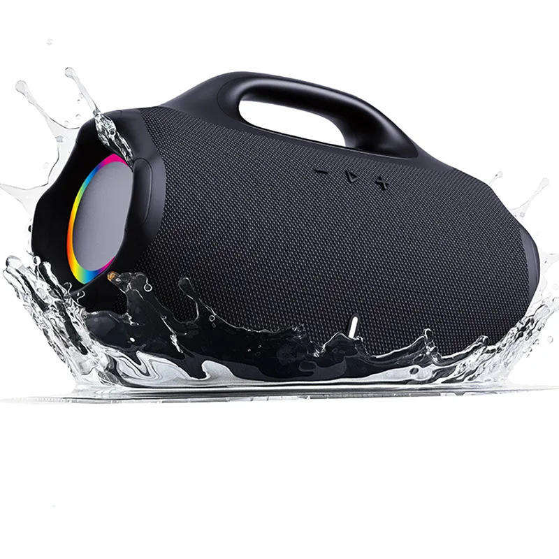 Bluetooth Speaker LED Boombox with RGB Lights, FM Radio, Portable - photo 1