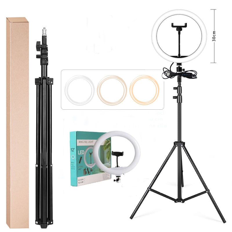 12 Inch Dimmable Ring Light with Tripod and Phone Clip for Selfies - photo 2