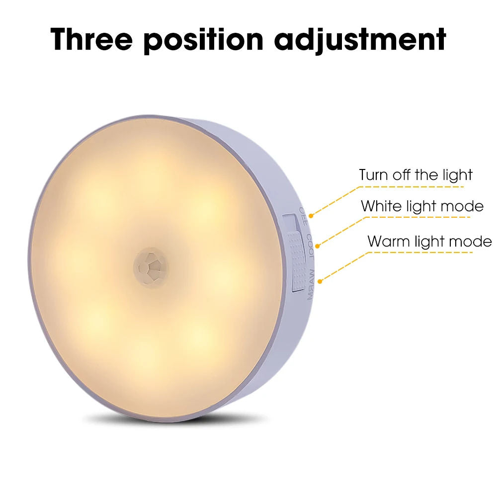 Motion Sensor LED Night Light Rechargeable Under Cabinet Lamp - photo 4