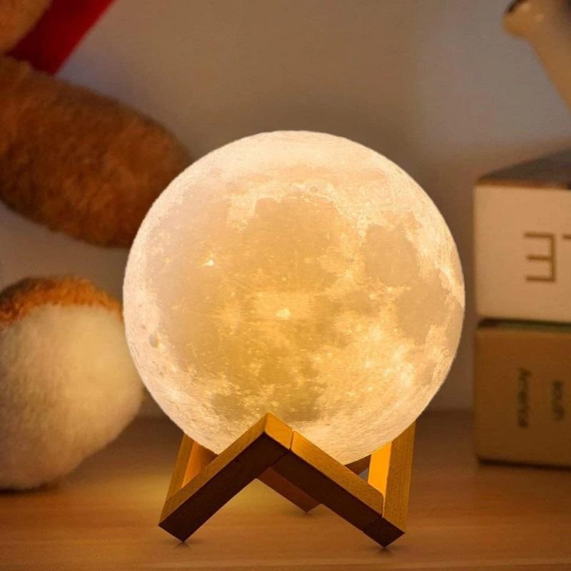 3D Moon Lamp LED Night Light with Touch & Remote Control USB - photo 1