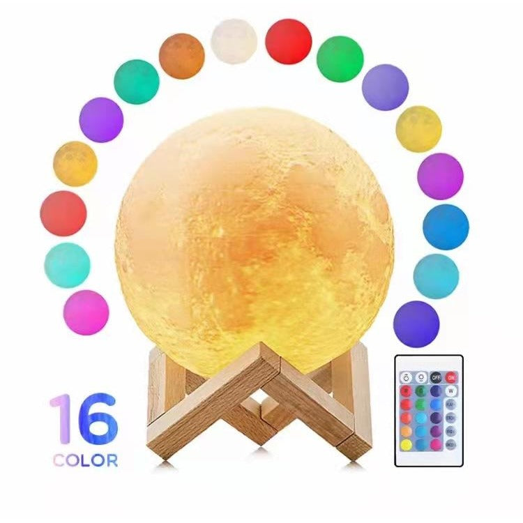 3D Moon Lamp LED Night Light with Touch & Remote Control USB - photo 2