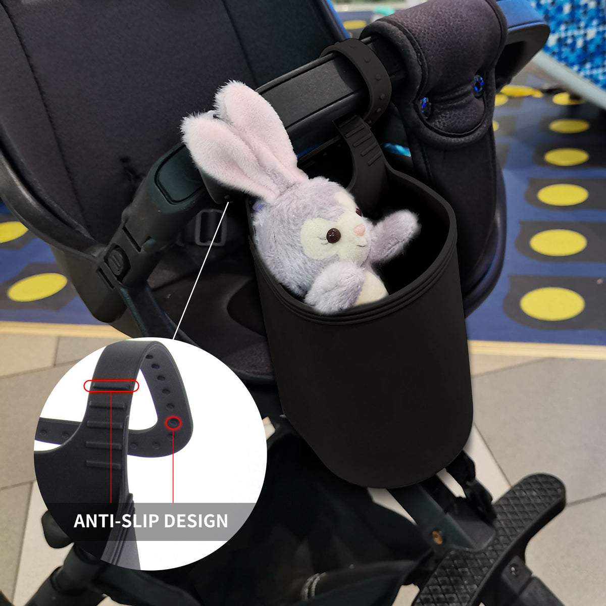 Stroller Cup Holder Collapsible Silicone Phone Strap Organizer - photo 3