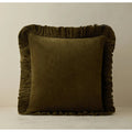 Velvet Cushion Covers with Ruffle Floral Design for Sofa & Living Room - photo 1