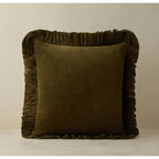 Velvet Cushion Covers with Ruffle Floral Design for Sofa & Living Room - photo 1